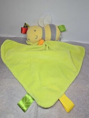 Taggies Plush Bee Lovey Comforter in Lime Green and Yellow